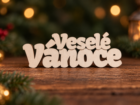 Dřevěný nápis Veselé Vánoce 7