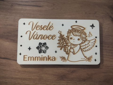 Obálka na peníze s andílkem