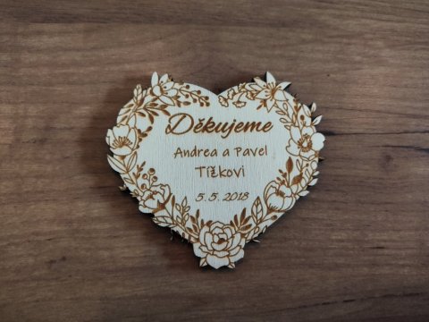 Magnetka srdce poděkování Australis