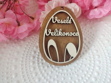 Velikonoční vajíčko s nápisem Veselé Velikonoce