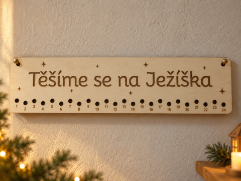 Adventní kalendář s nápisem