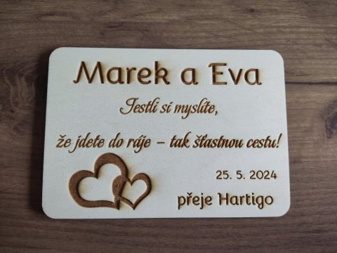 Dřevěné svatební přání Elis