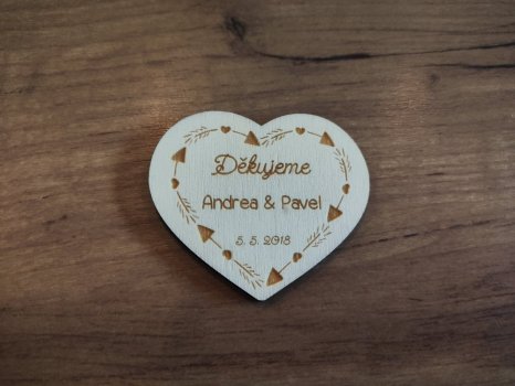 Magnetka srdce poděkování Apus