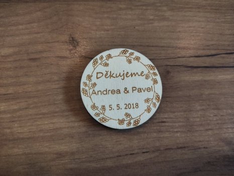 Magnetka kulatá poděkování Virgo
