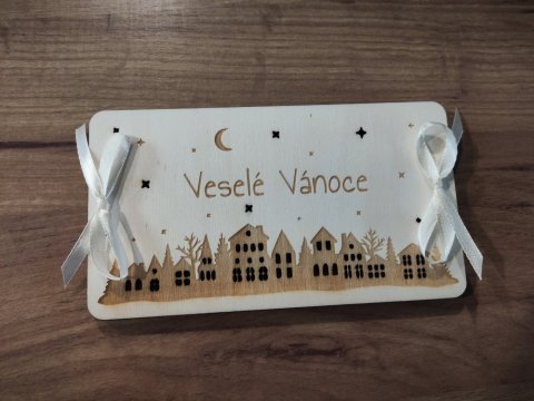 Obálka na peníze vesnička s oblohou