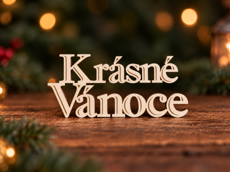 Dřevěný nápis Krásné Vánoce 5
