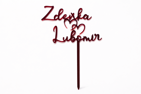Zápich na dort se jmény - Plexisklo