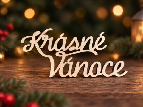 Dřevěný nápis Krásné Vánoce