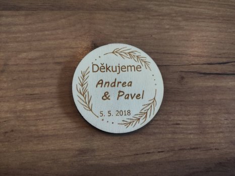 Magnetka kulatá poděkování Tucana