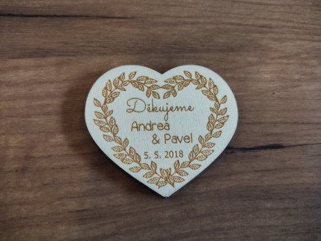 Magnetka srdce poděkování Columba