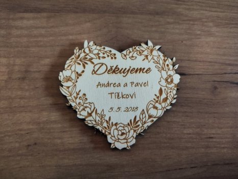 Magnetka srdce poděkování Australis