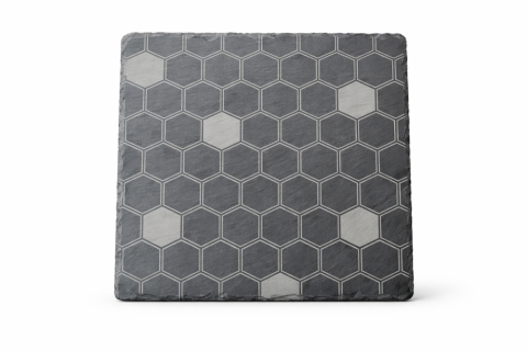 Břidlicový tác čtverec s motivem hexagonů