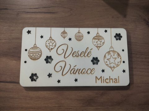 Obálka na peníze s vánočními ozdobami