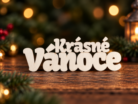 Dřevěný nápis Krásné Vánoce 7