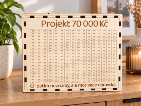 Dřevěná škrtací pokladnička